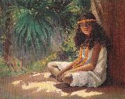 Helen Thomas Dranga Portrait of a Polynesian Girl Spain oil painting artist